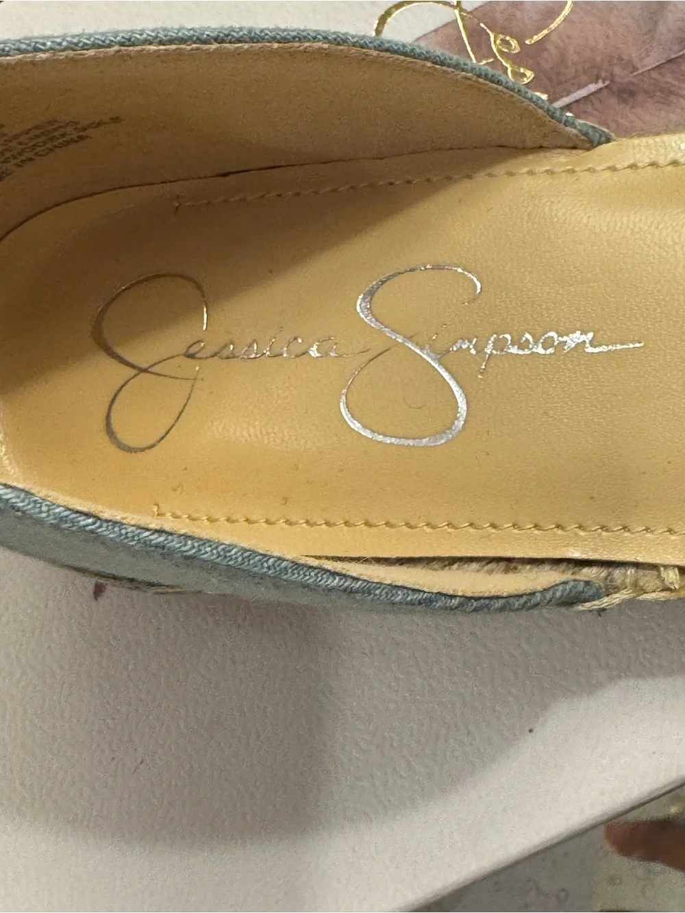 Jessica Simpson Fippo Denim Floral Embroidered Espadrilles - Size 10